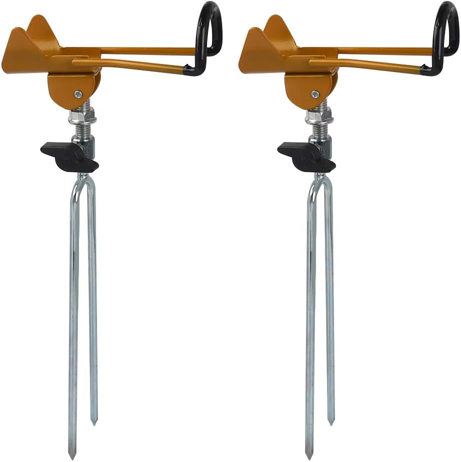 TIMESETL 2piece Fishing Rod Holder,Stainless Steel 360°Adjustable Fishing Rod Stand Made of Stainless Steel, Stable Rod Rack Holder for Fishing