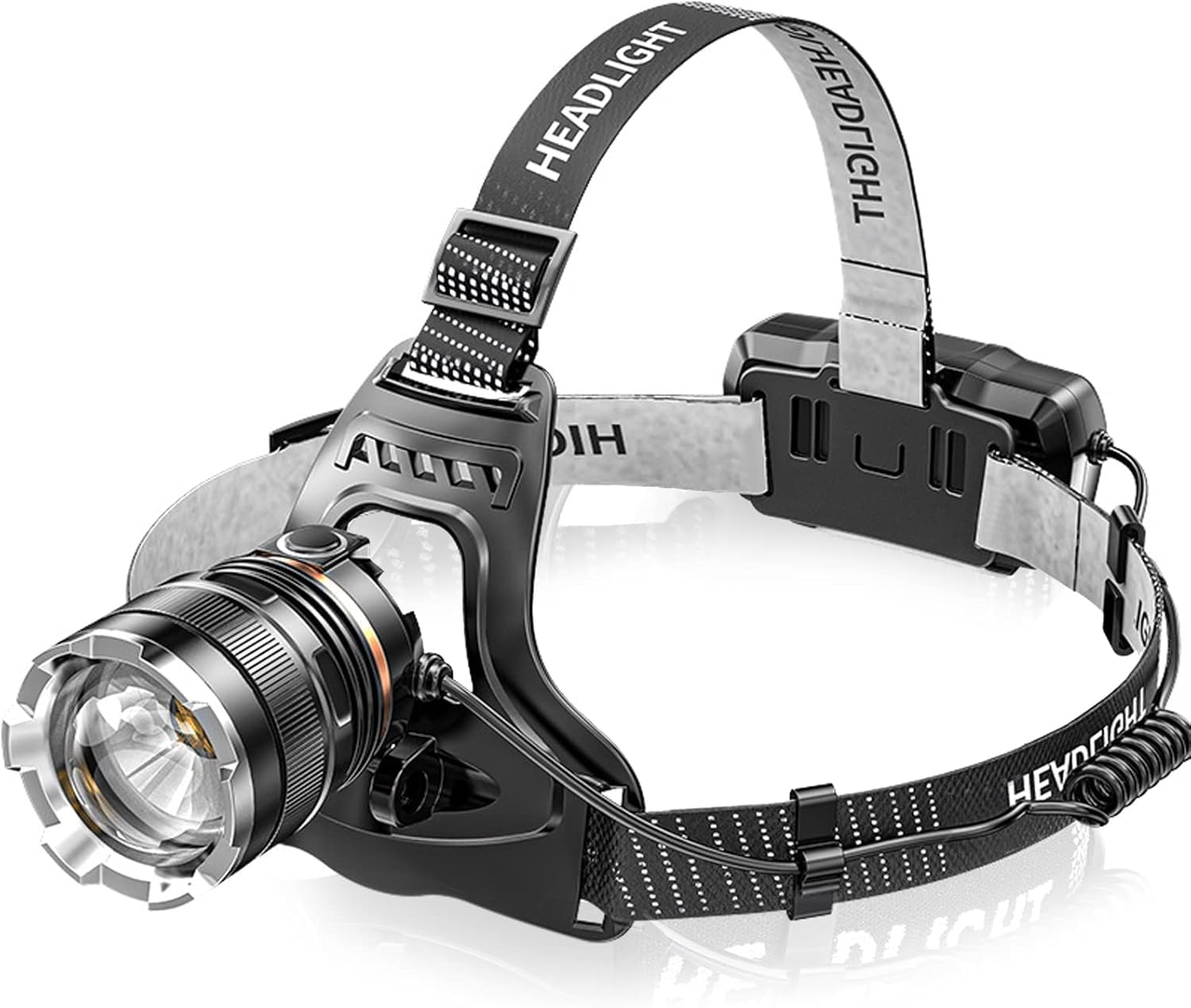 Head Torch Rechargeable,Super Bright 50000LM 6 Modes LED Headlight with Red Warning Light Motion Sensor,5200mAh USB Rechargeable Waterproof Adjustable.
