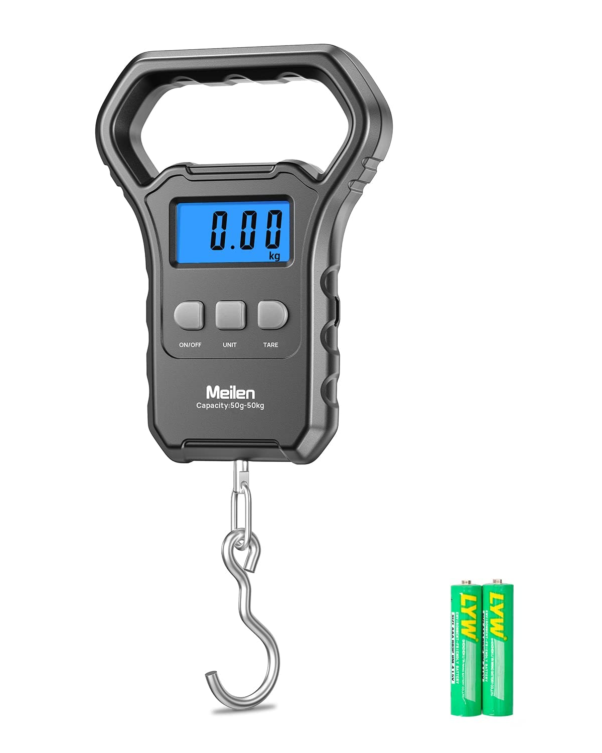 Meilen Fish Scale,110lb/50kg,Hanging Luggage Scale, Fishing Wighting Divice with Backlit LCD Display, Measuring Luggage Weight for Suitcase, Large Handle