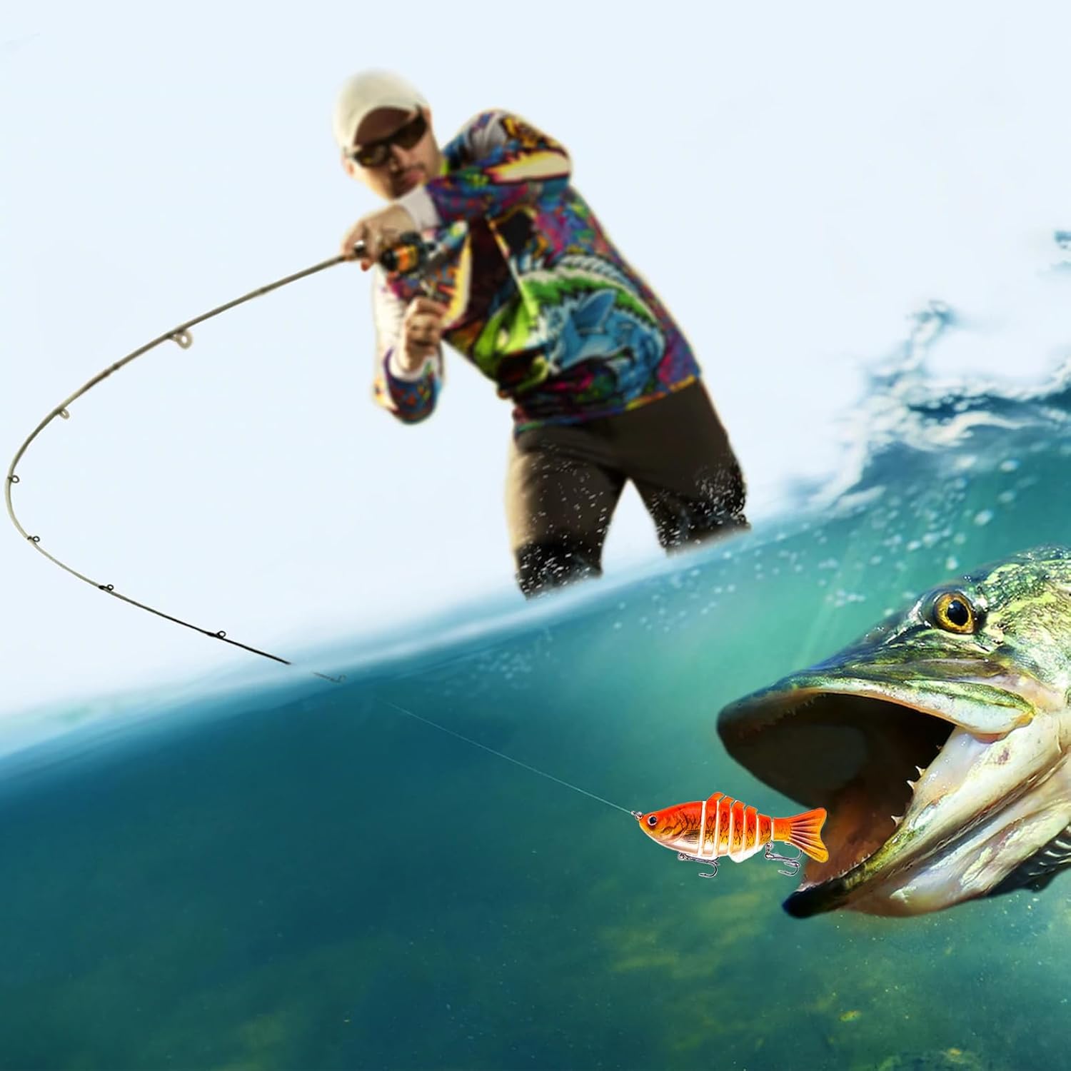 3D Robotics Lure | Realistic Bait for Trout and Catfish | Fresh and Saltwater Jar Swimming for Bar, Pike, Pike