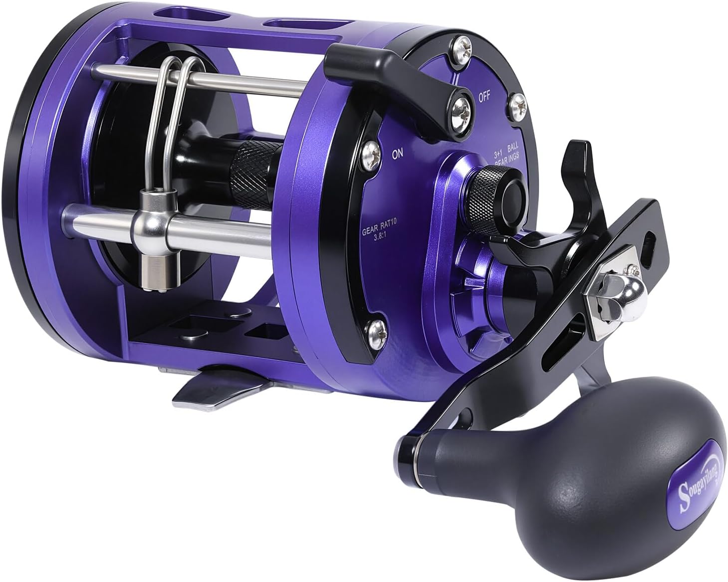 Trolling Reel, Smooth Powerful Boat Fishing Ocean Reel, Saltwater Level Wind Reels for Catfish, Musky, Sea Bass, Salmon