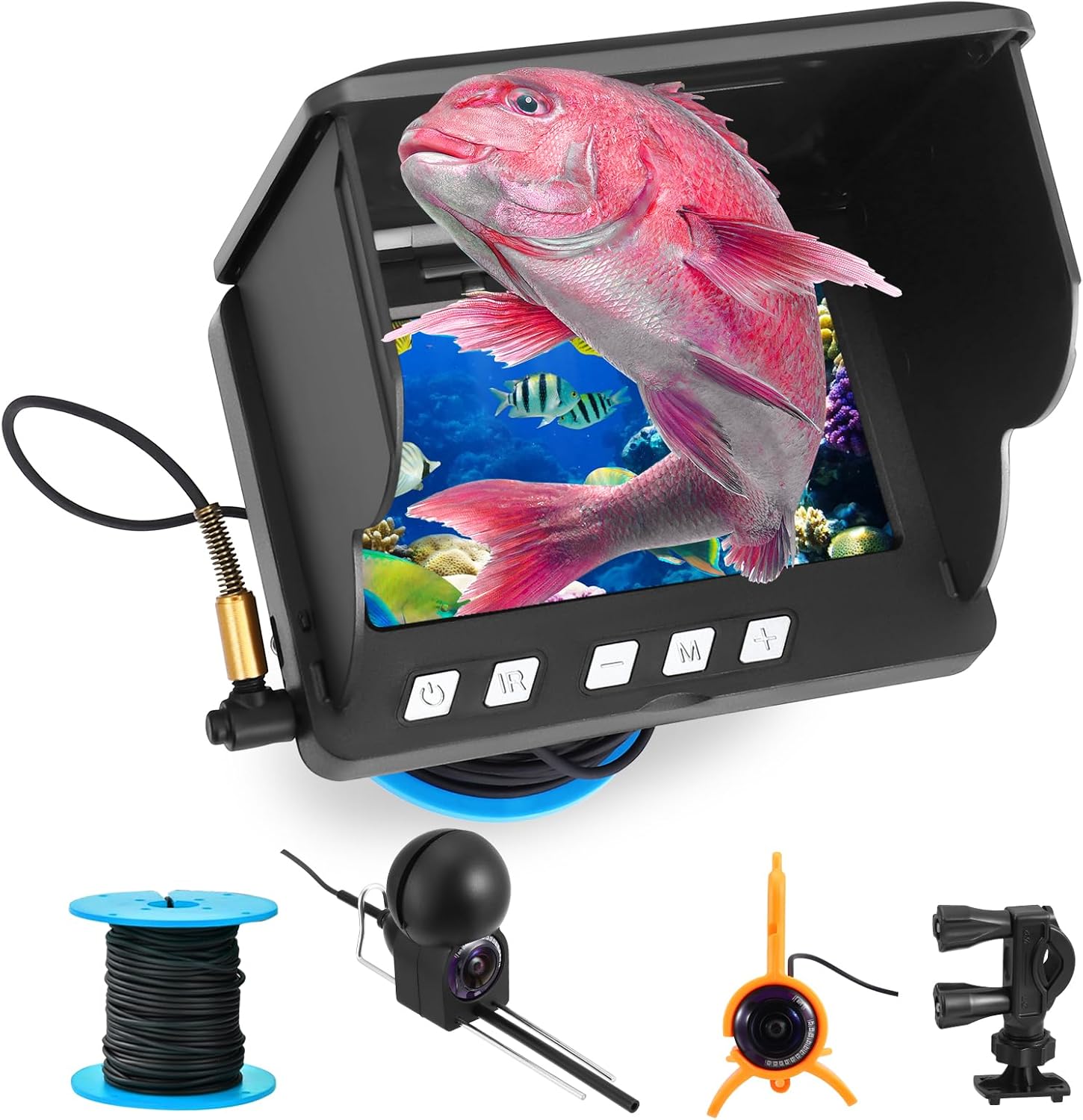 Fish Finder Camera, IPS Full perspective Infrared Night Vision Camera, 4.3inch HD IPS Display & 30M Video Cable, Underwater Fishing Camera for Ice River.