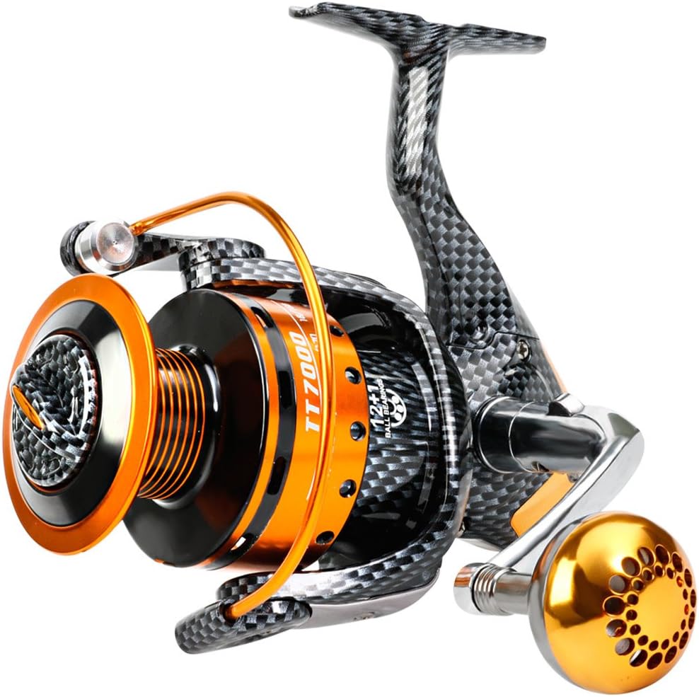 Fishing Reels- 12+1 BB, Light and Smooth Spinning Reels, Powerful Carbon Fiber Drag, Salt and Freshwater Fishing