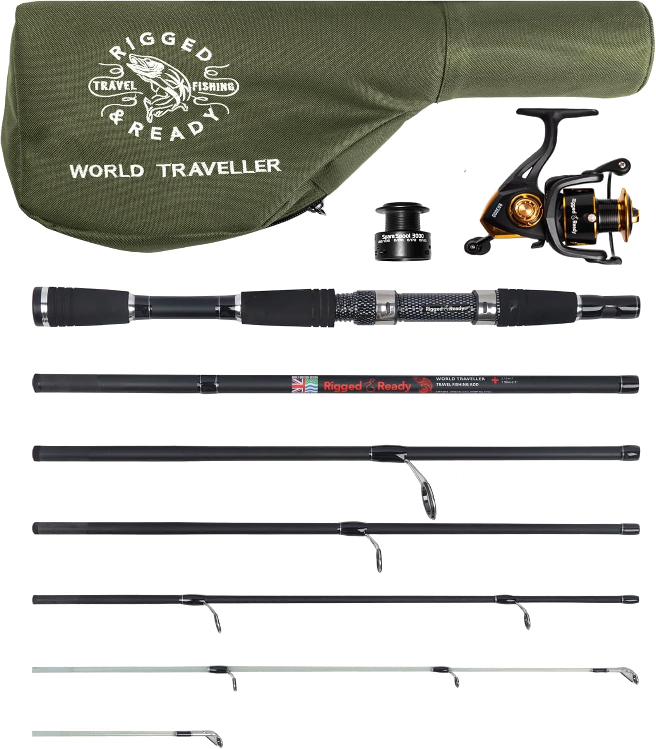 Rigged and Ready Smuggler Series™ Travel Fishing Rods. Super Compact, 1 Spinning Rod and Reel Combo, 4 Spin, 1 Casting Rod + Cases. 2, 3 or 4 tips.