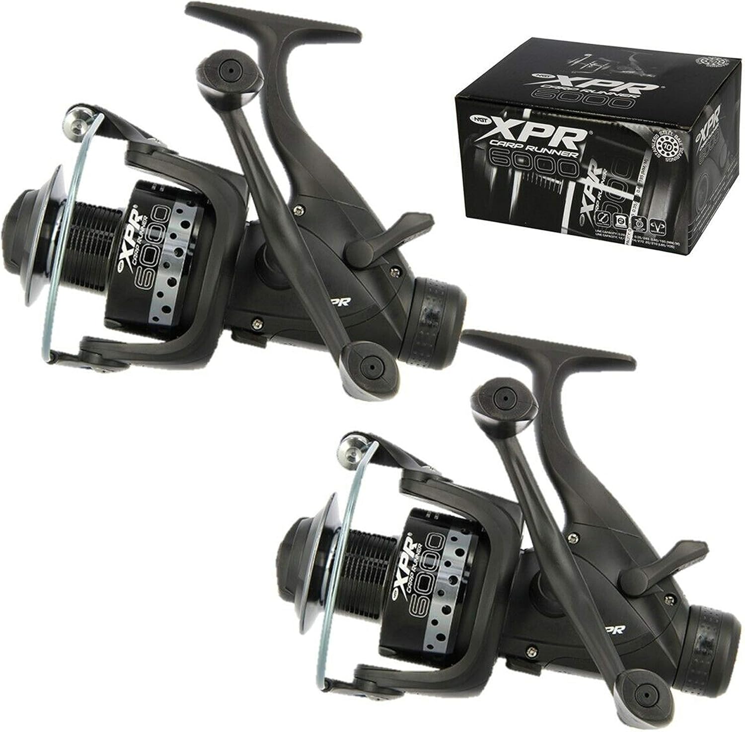 2x NEW NGT XPR 6000 10BB Carp Coarse Fishing Bait Runner Reel Deluxe Twin Handle