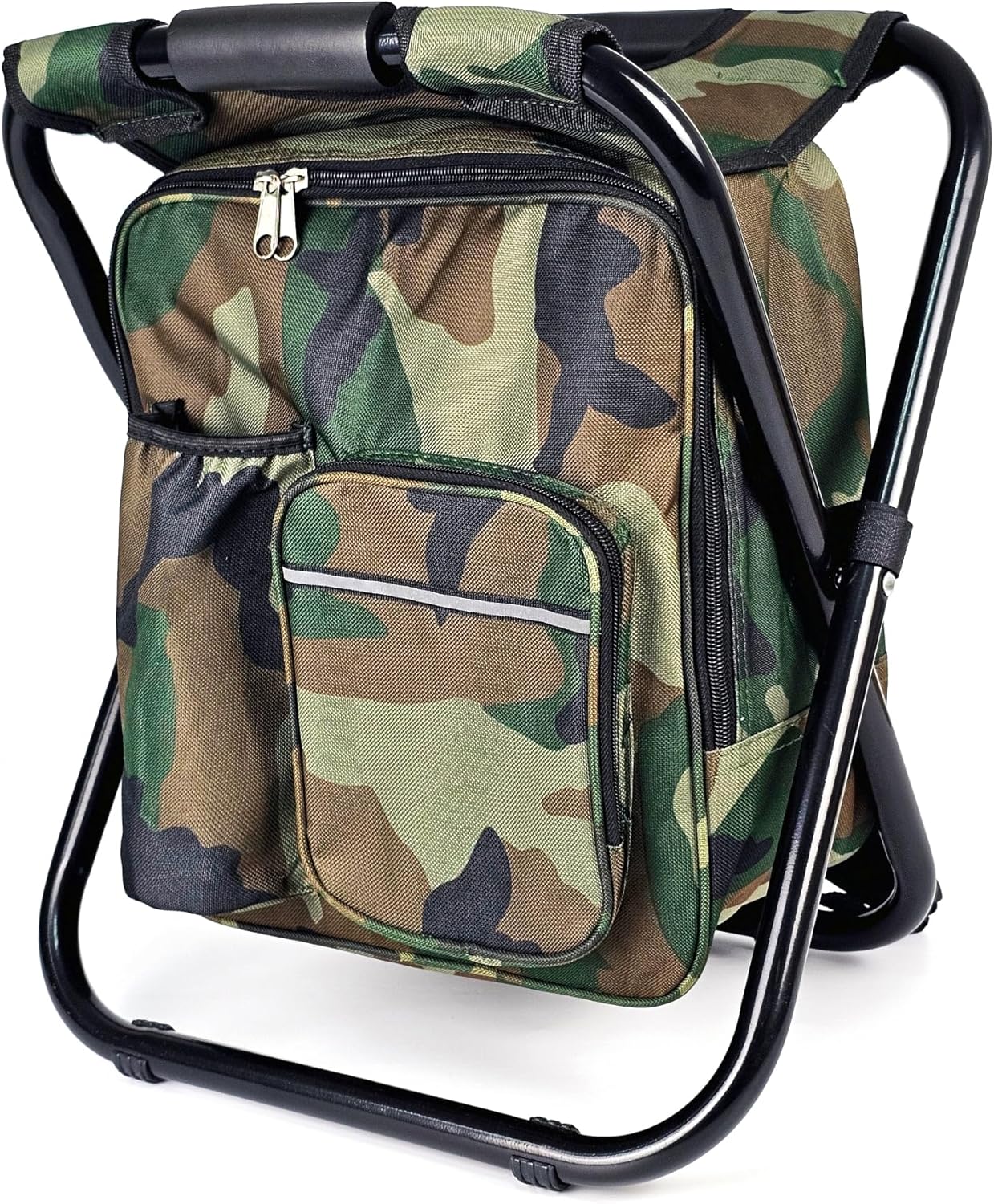 BOSNONA 3 in 1 Fishing Stool Backpack Portable Lightweight Chair Rucksack with Cooler Bag Foldable Rucksack Stool for Camping Hunting Fishing